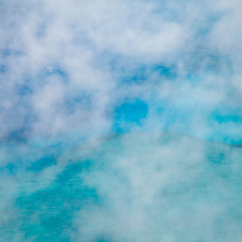 Steam from hot pool near Grand Prismatic Spring, Yellowstone.