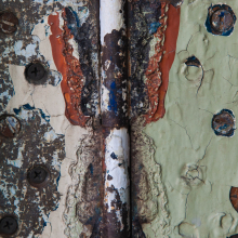 Hinge of cafe door, New Orleans.
