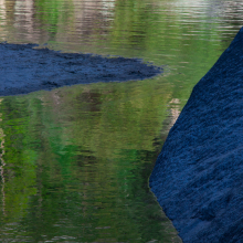 Pool reflecting Half Dome at sunset, Yosemite.
