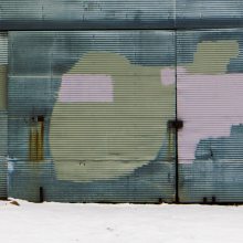 Paimted shed doors, Goldenstein Road, Bozeman.