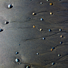 Rocks in sand, Ruby Beach, Olympic Peninsula.