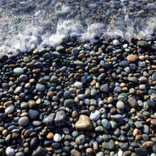 Receding wave at beach at Ebey's Landing, Whidbey Island.