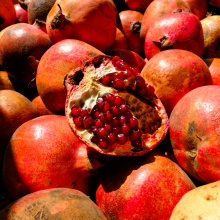 Pomegranite at market stand, Jordan.