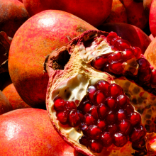 Pomegranite at market stand, Jordan.