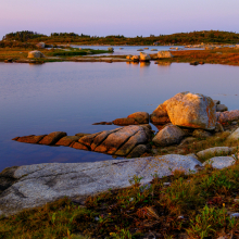 Granite outcrop at dawn ebb tide, Nova Scotia. Granite outcrop at dawn ebb tide, Nova Scotia.