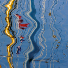 Reflected masts and rigging, Wooden Boat Festival, ort Townsend, Washington.